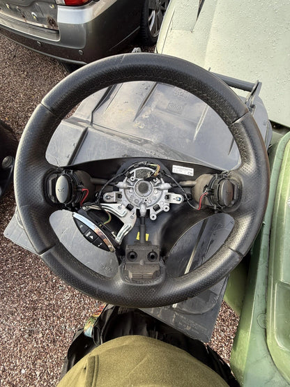 MG ZT/ZT-T Black Leather Steering Wheel (Part #: QTB001300PMA CH)