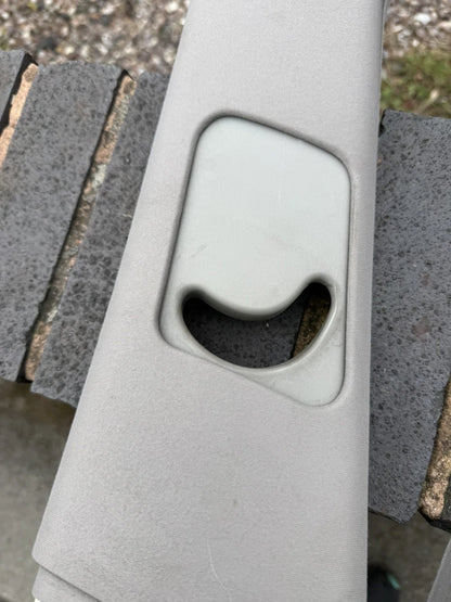 ROVER 75 MG ZT PAIR INTERIOR B PILLAR BELT TRIM SMOKESTONE WITH AIRBAG BUTTON